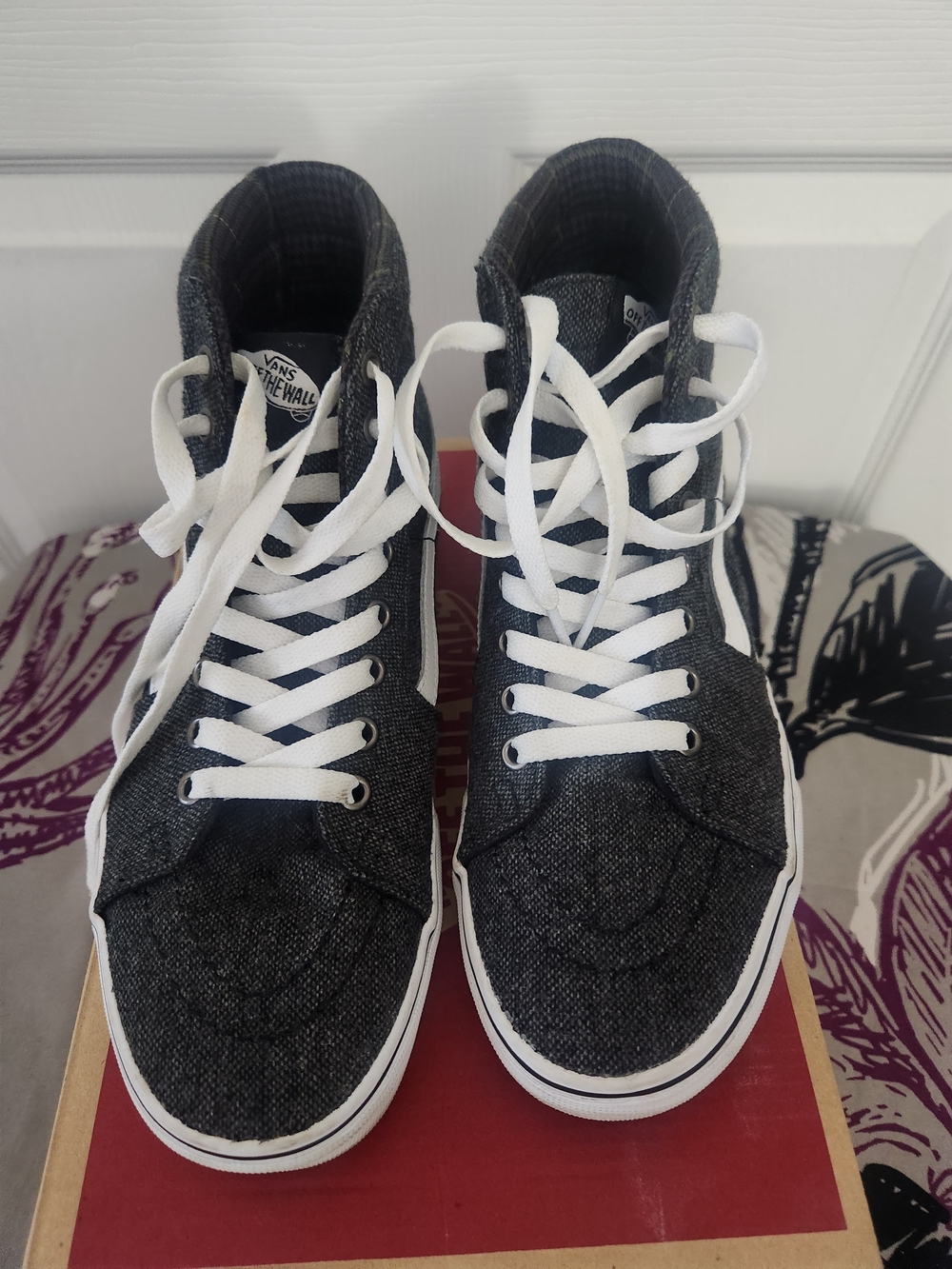 Vans Black High-Top Canvas Sneakers with White Accents